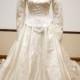 Vintage beaded lace Bridal Gown Silk Dupioni Wedding Dress long sleeve - winter weddings