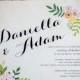 Floral Wedding Invitation, Rustic Wedding Invitation - The Daniella - wedding invitation, floral, swag, calligraphy, flowers vintage wedding