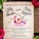 Wedding Invitation, Vintage Wedding Invitation, Rustic Wedding Invitation, Floral Wedding Invitation, flowers, floral, pink - The Hardy