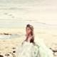 Lace Flower Girl Dress--Detachable Color Accented Train--Weddings--Portraits
