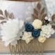 White Rose Hair Comb Cream Ivory Rose Comb Wedding Hair Accessories Something Blue Yellow Flower Comb Navy Blue Rose Pearl Bridal Hair Comb