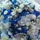 Blue Bridal Bouquet, Brooch  Bouquet - Beach Wedding Bouquet-Jeweled Bouquet - Pearl Bouquet  - Bouquet-Wedding Broach Bouquet.9 inch