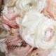 Fabric bouquet, fabric flower bouquet, vintage inspired fabric bouquet, shabby chic fabric bouquet, bride bouquet