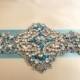Turquoise Bridal Rhinestone Crystal Sash Belt Wedding Statement sash Bling Sashes Jeweled Sashes