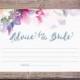 Flower Watercolor Bridal Shower Advice Cards - Printable - Floral Advice for the Bride-to-be