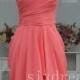 A-line Sweetheart Short Coral Chiffon Bridesmaid Dress