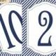 PRINTABLE 5x7" Table Number Cards, Menu, Program - navy, preppy, nautical - No. 104