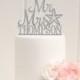 Starfish Beach Glitter Wedding Cake Topper Mr and Mrs Topper Design With YOUR Last Name - 0175