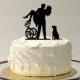 ADD YOUR DOG Personalized Cute Wedding Cake Topper with Your Initials Silhouette Cake Topper Bride + Groom + Pet Dog Monogram