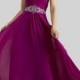 Strapless ruched gown with accented belt Clarisse 2108