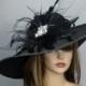 Black Church Wedding Hat Head Piece Kentucky Derby Hat Black Bridal Coctail Hat Couture Fascinator  Bridal Hat