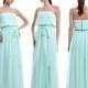 Mint Long Bridismaid Dress, Strapless Bridesmaid Dress, A-line Chiffon Bridesmaid Dress, Cheap Prom Dress