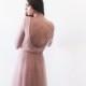 Blush pink open back tulle gown , Backless blush tulle dress, Pink tulle short dress