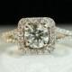 SALE - Diamond Engagement Ring -Solitaire Halo & .65ct Center Diamond - Size 5.25 - Sizing Included - Layaway Options - 1.52 cttw