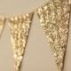 Bachelorette Party, Gold bunting, Gold Garland, Gold Sequin, Bunting, Baby Shower, Nursery Decor