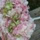 Hydrangea Wedding Bouquet, Custom Color, Bead Centers And Glass Pin, Rustic Wedding, Shabby Chic Wedding