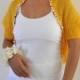 Yellow Mohair Shrug Bolero Bridal Shrug Wedding Jacket Hand Knit