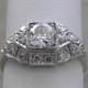 Antique Art Deco Platinum Diamond Engagement Ring Circa 1920