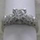 Antique Art Deco Platinum Diamond Engagement Ring Circa 1930
