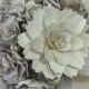 Paper Flower Bouquet for Wedding - Handmade Flowers with Stems in Cream, Taupe and Pink