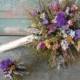 Fragrant Dried flower and Herb  Bride's bouquet with birch handle.  Converts into a topiary or centerpiece for your head table.