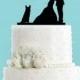 Couple Kissing with German Shepherd Dog Sitting Wedding Cake Topper