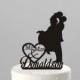 Wedding Cake Topper Silhouette Couple Mr & Mrs Personalized with Last Name, Acrylic Cake Topper [CT3b]