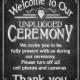 PRINTABLE Chalkboard Wedding Sign - Welcome to our Unplugged Ceremony - instant download digital file - DIY - Rustic Heart Collection