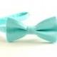 Aqua Bow Tie- Pale Turquoise Linen Bow Tie- Adjustable pretied Men's Bow Tie- Groom's Bow Tie- Beach Wedding