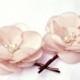 ON SALE Blush Bridal Flower Hair Clip Duo Bobby Pins, Blush Wedding Hair Accessory, Blush Bridal Head Piece