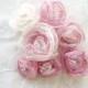 Wedding Hair Accessories Rose and Ivory Ombre Flowers Set of 4 Fully Customizable