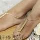 Barefoot sandals, Glamorous, foot jewelry, footless, beach, wedding, crystal, rhinestone, gold 