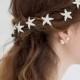 Starfish rhinestone wedding hair pins 