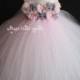 Lt. pink pale pink blush pink and grey flower girl tutu dress wedding dress tulle dress toddler dress 1t2t3t4t5t6t7t8t9t10t