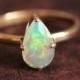 Welo Opal Ring - 18K Gold Opal ring - Engagement ring - Artisan ring - October birthstone - Prong ring - Gift for her