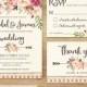 Floral Wedding Invitation. Printable Wedding Invitation. Rustic Invitation. Boho Wedding Invitation. Bohemia Wedding. Country Wedding Invite