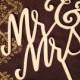 Decorative Mr & Mrs Laser Cut Wood Cake Topper 1/8" thick - Mr and Mr - Mrs and Mrs