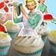 Retro Housewife - Printable Cupcake Toppers
