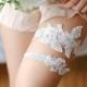 Bridal lingerie, lace wedding garter set, sexy garter belt - style #516