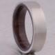 Mens Wood Band  with wood and Titanium ring flat profile band