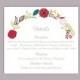DIY Wedding Details Card Template Editable Word File Instant Download Printable Detail Card Red Colorful Detail Card Floral Information Card
