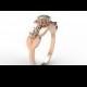 Leaves Engagement Ring, 14k gold ring,Rose gold and Diamond engagement ring, Anniversary ring, diamond engagement ring