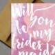 Purple and Pink Watercolor Will You Be My Bridesmaid - Will you be my bridesmaid  - Will you be my matron of honor - Bridesmaid proposal