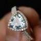 Natural Aquamarine Ring Silver Luxury Ring March Birthstone Engagement Ring Promise Ring Fine Ring Aquamarine Gemstone