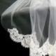 Elbow Length Veil embellished with Alencon Lace