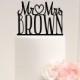 Mr and Mrs Wedding Cake Topper Heart Design Personalized with YOUR Last Name - 0034