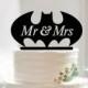 Mr&mrs batman cake topper,custom batman cake topper, funny cake topper for wedding,unique batman cake topper for Wedding Decor 29047