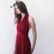 Bordeaux halter-neck maxi gown, Backless maxi red dress, Bridesmaids wine red maxi dress