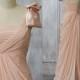 2015 Blush One Shoulder Bridesmaid Dress, Peach Wedding Dress, Prom Cocktail Dress,  Formal dress,Maxi Dress Floor Length with a Train(F077)