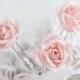 Pink hair flowers, Hair accessories roses, Wedding hair pins, Hair clips wedding, Hair flower rose, Rose hair pins, Flower barrettes, Rose.